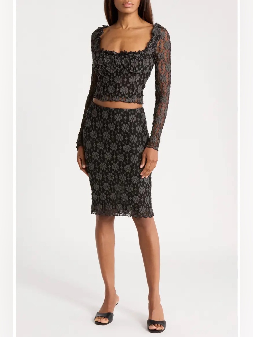 NWT Free People Lucinda Floral 2-Piece Set Skirt & Top Coord